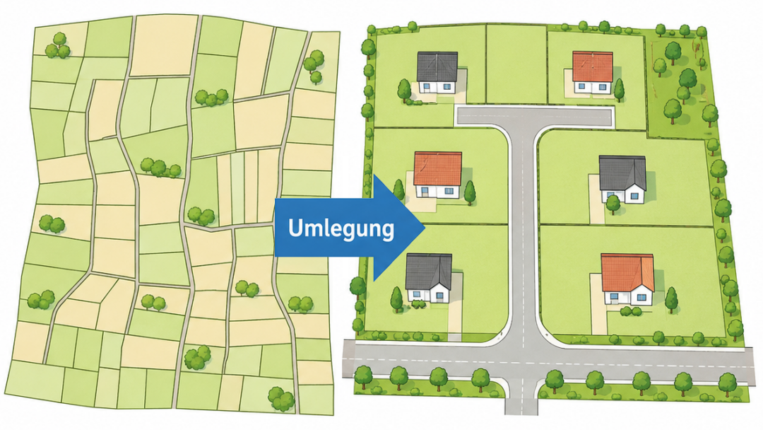 symbolische Darstellung einer Umlegung