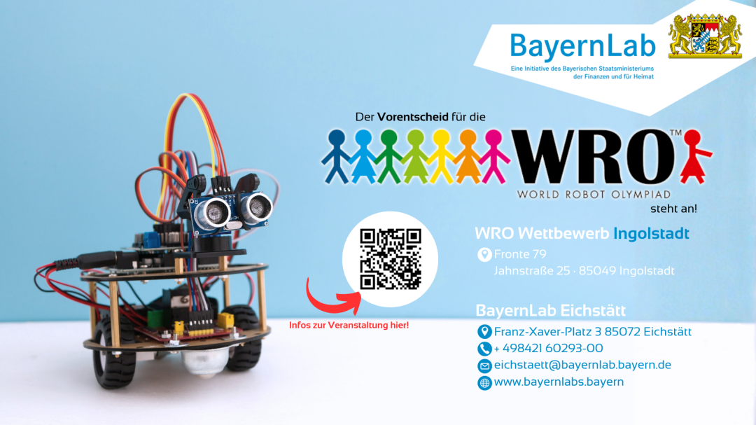 Veranstaltungsposter für den WRO-Regionalwettbewerb 2026 in Ingolstadt